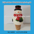 Cute ceramic wine stoppers with santa design for 2015 christmas decoration